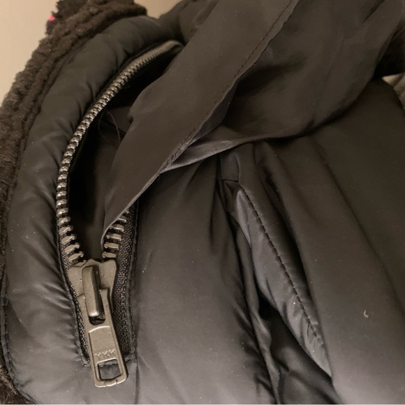 S13/NYC Mercer Puffer Coat with retractable Hood and Fur Trim Black Medium - Picture 12 of 14